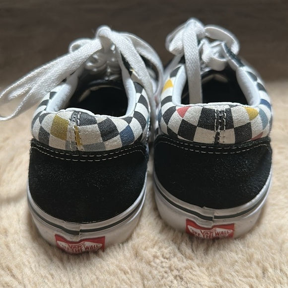 Vans Us Kids Black,White, colorful Old Skool Sneakers with Design Size-4.5(kids) - Picture 4 of 6